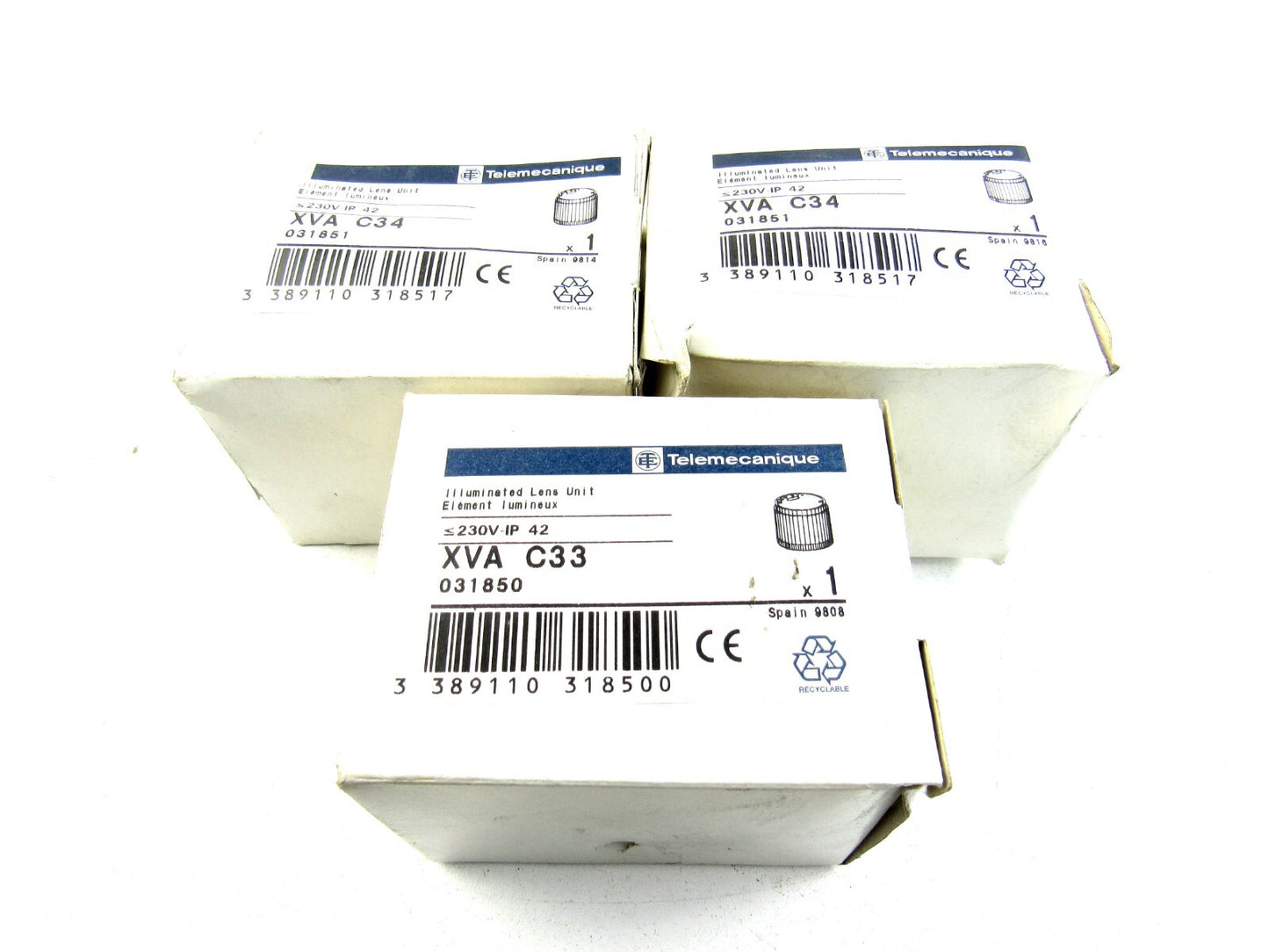 Telemechanique XVA C33 and X33 Lot of 3 New