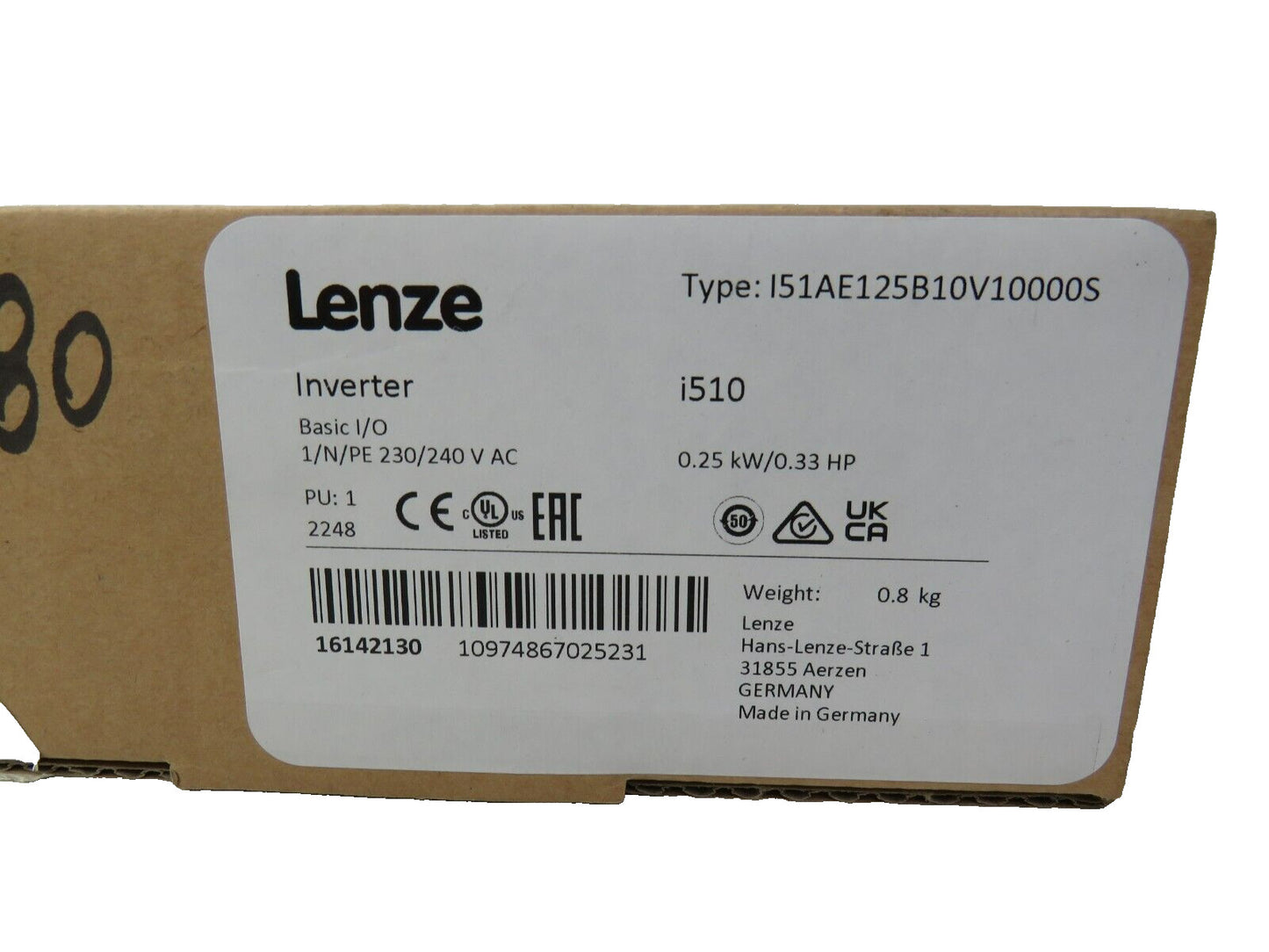 Lenze I51AE125B10V10000S 16142130 New