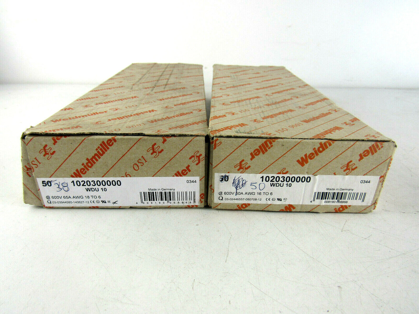 NEW Weidmuller wdu 10 1020300000 TERMINAL BLOCKS 600V (85pcs)