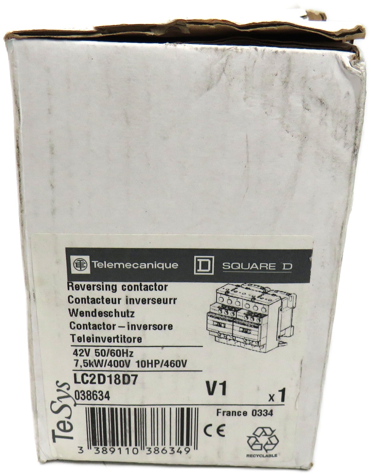 TELEMECANIQUE SCHNEIDER REVERSING CONTACTOR LC2D18D7 New