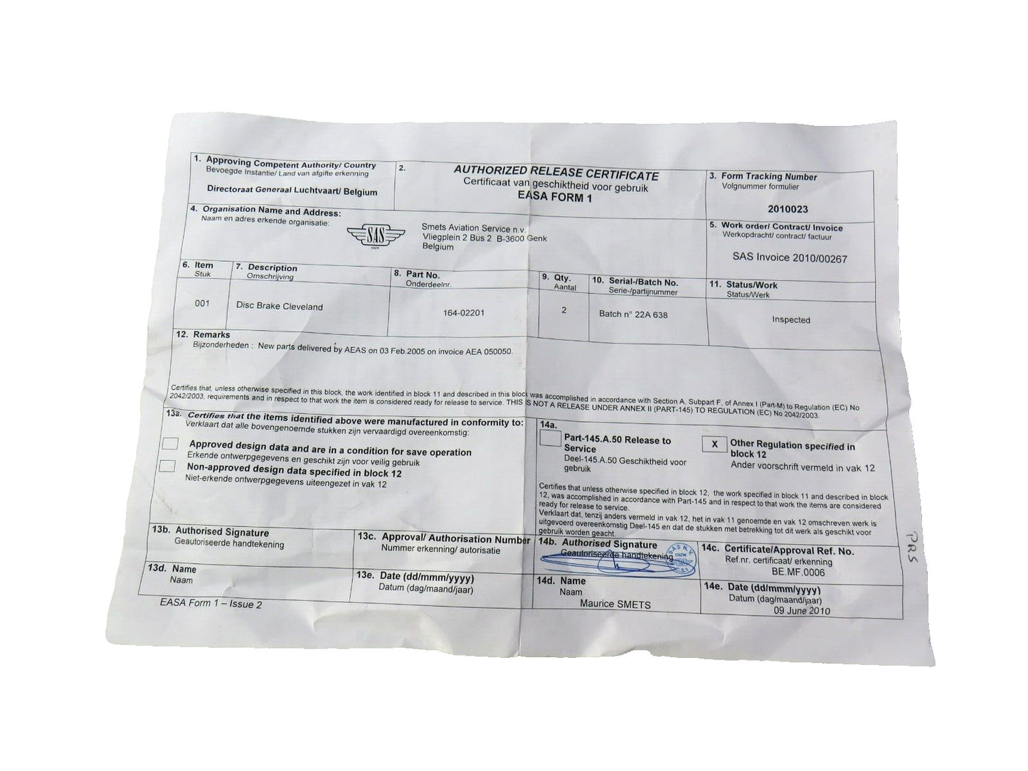 Cleveland 164-02201 DISC BRAKE STEEL New