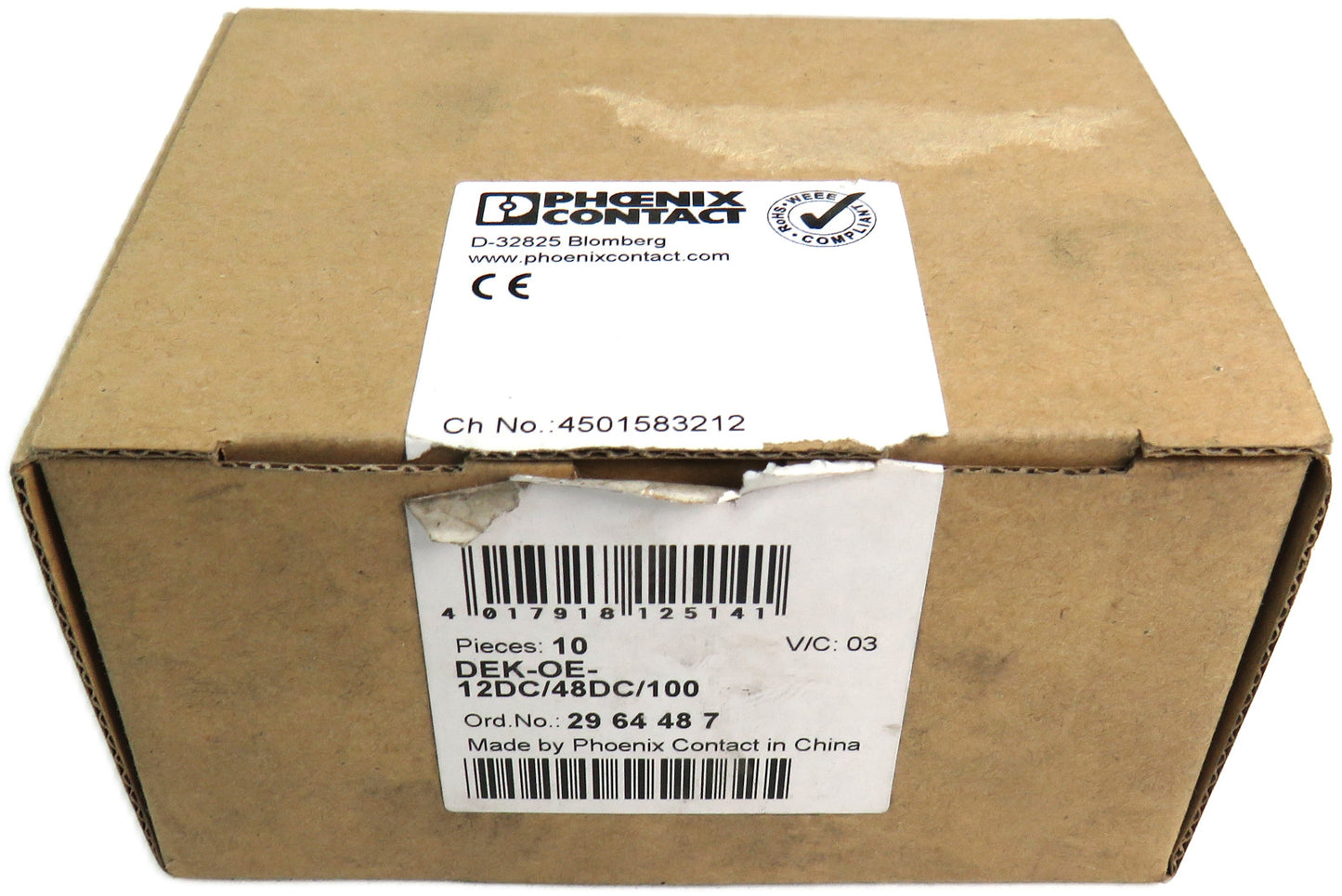 PHOENIX CONTACT 2964487 DEK-OE-12DC/48DC/100 Lot of 10 New