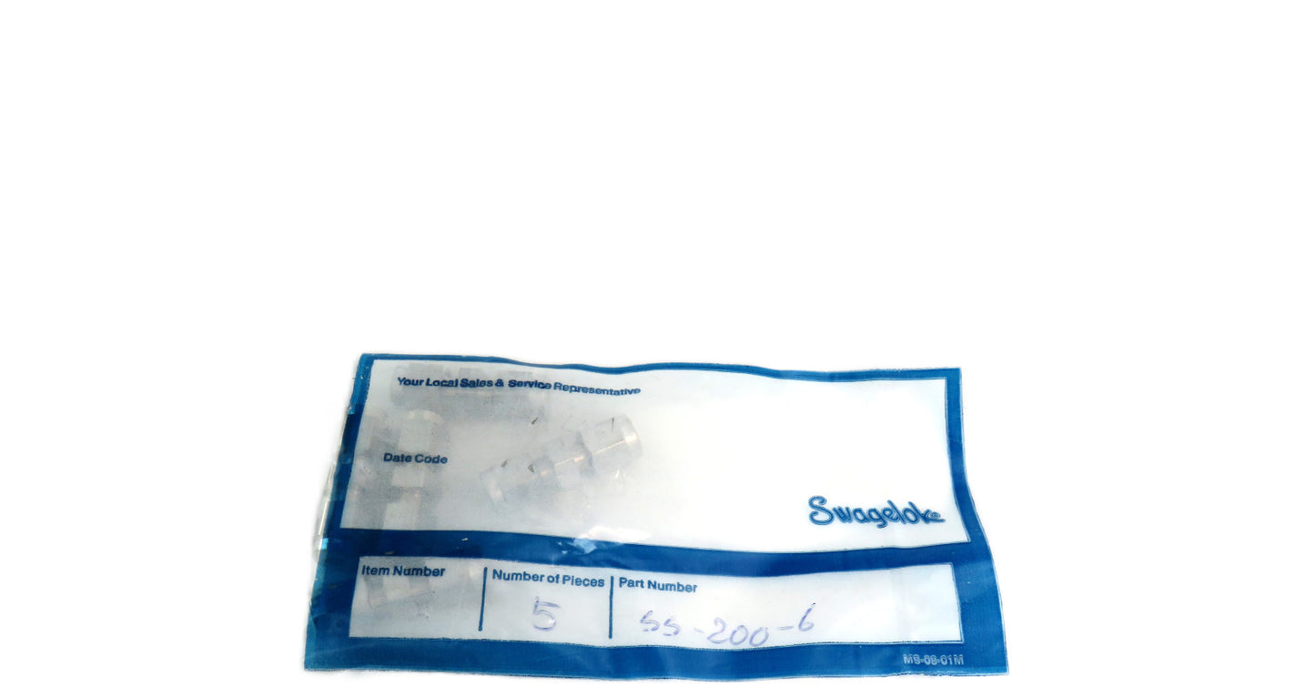 Swagelok SS-200-6 Lot of 5 New