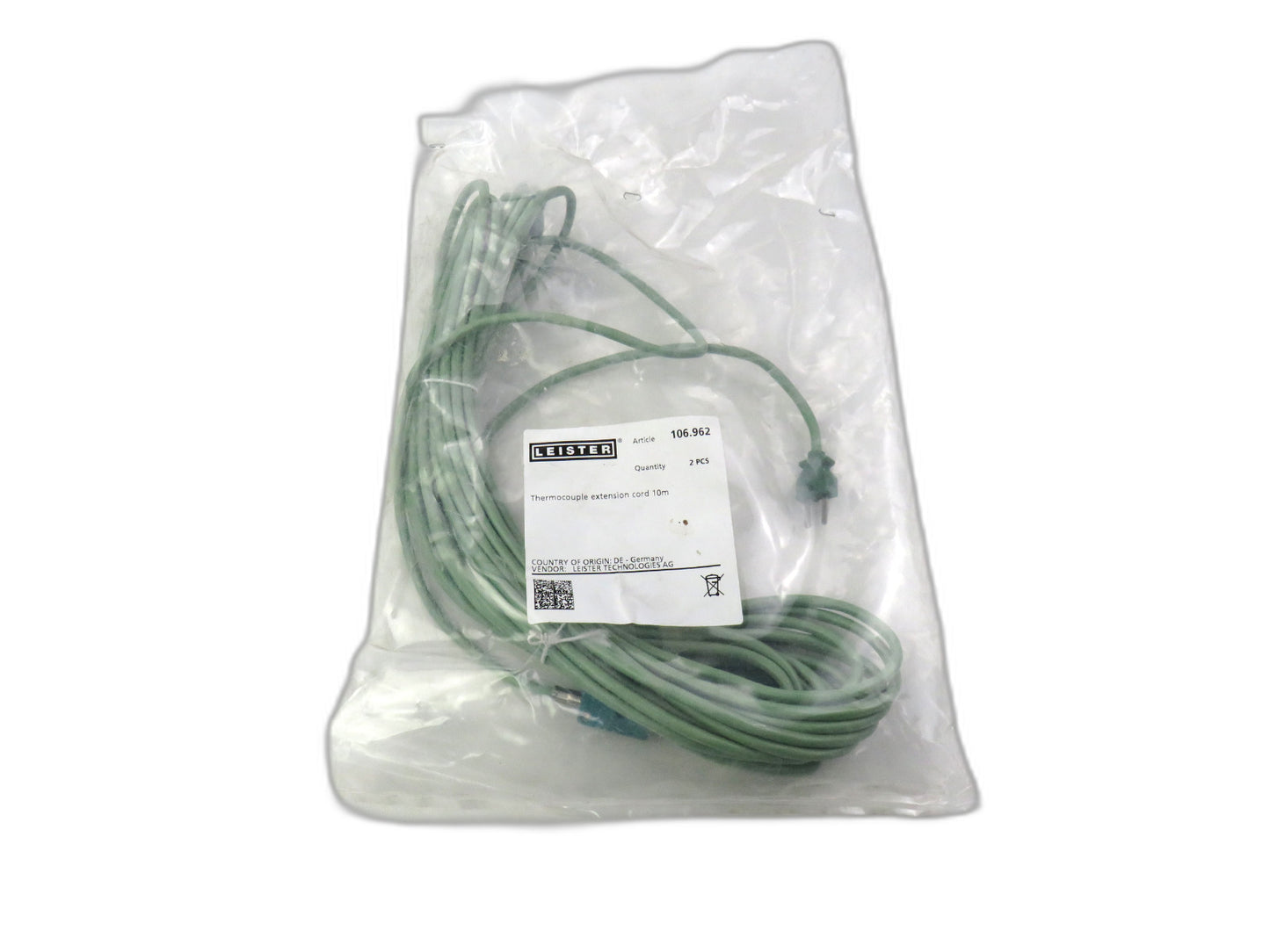 LEISTER 106962 THERMOCOUPLE EXTENSION CORD 10M 106.962 New