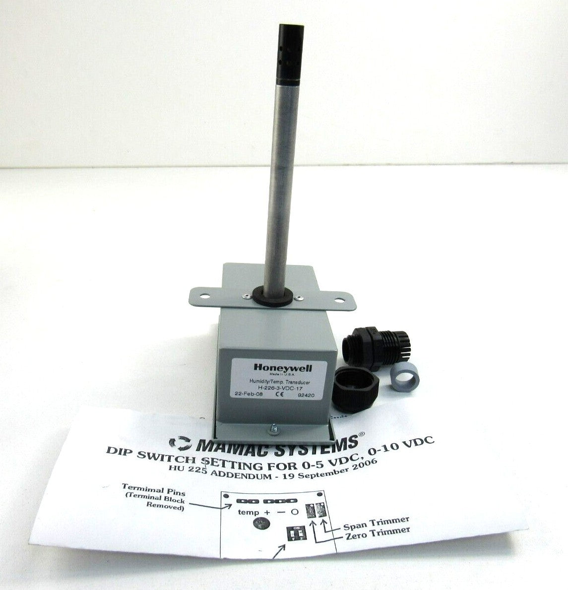 Honeywell H-226-3-VDC-17 HUMIDITY TEMPERATURE TRANSDUCER New
