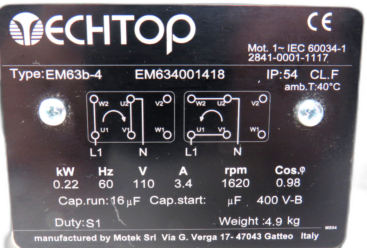 TECHTOP EM63b-4 EM634001418 GHIRRI MOTORIDUTTORI HV30 New