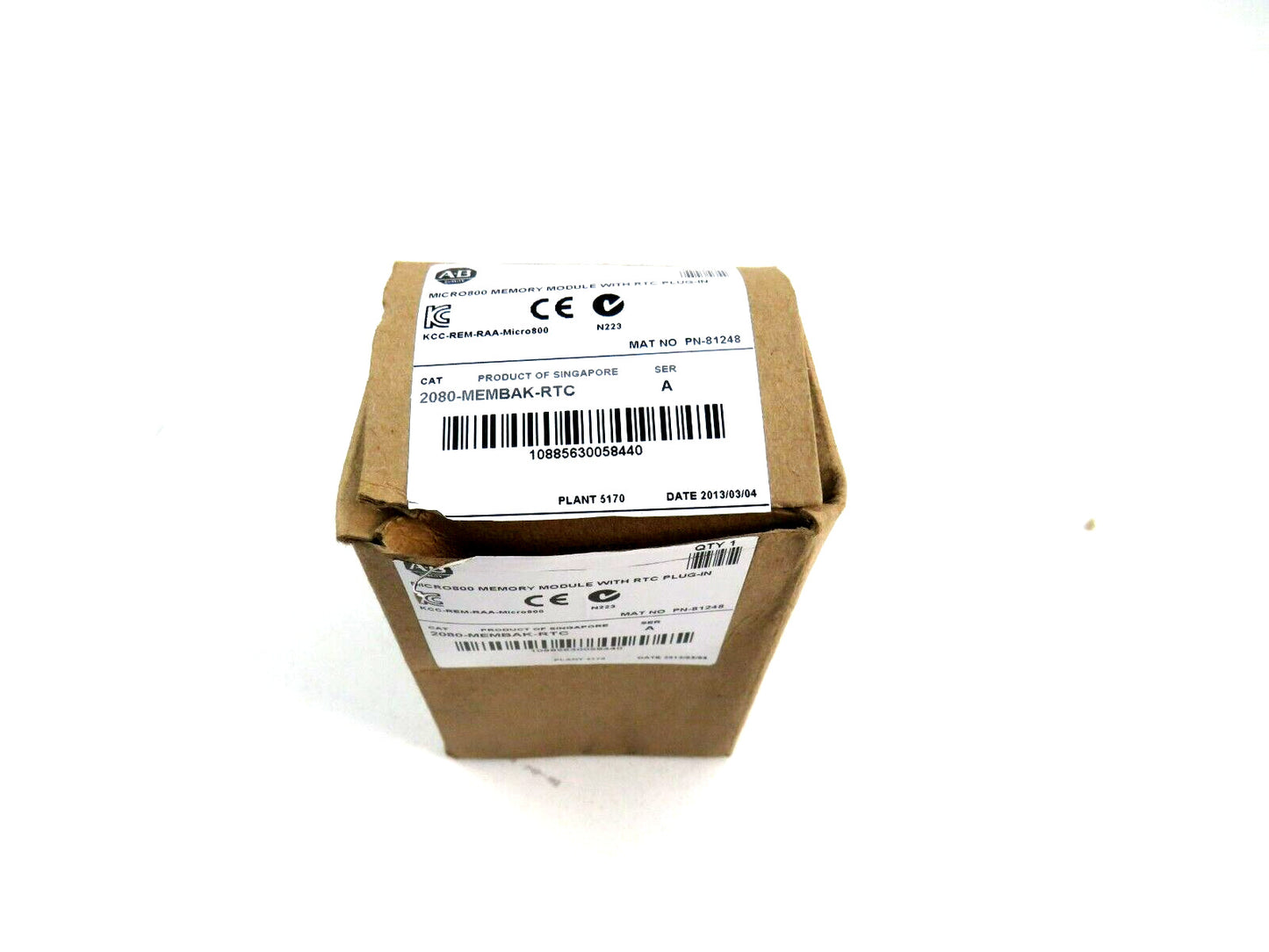 ALLEN BRADLEY 2080-MEMBAK-RTC MICRO 800 MEMORY MODULE WITH RTC PLUG-IN New