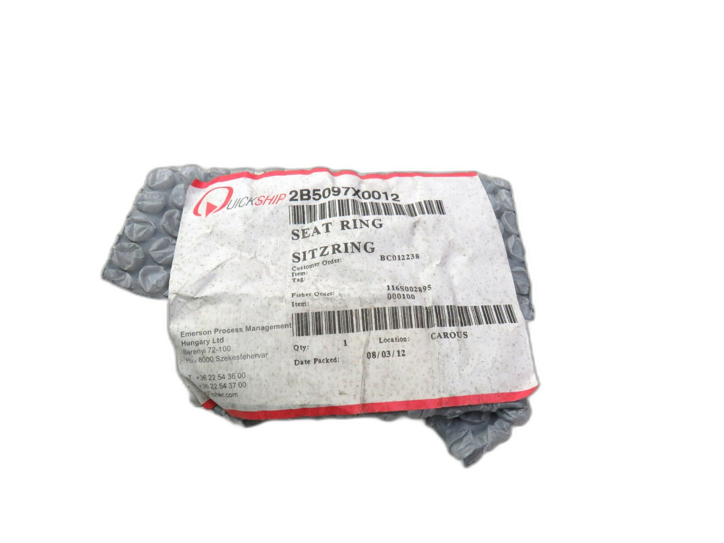 Emerson Fisher 2B5097X0012 HF Seat Ring .25” port CF8M D & DA valve part New