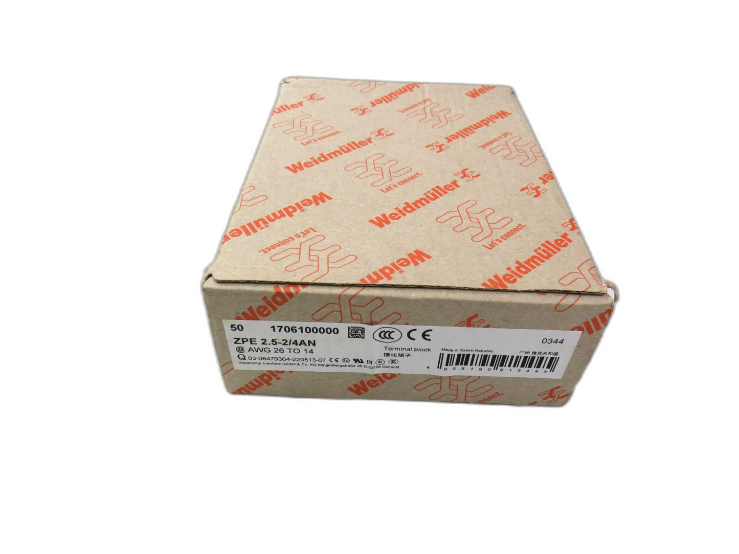 WEIDMULLER ZPE 2,5-2/4AN Art.Nr. 1706100000 Lot of 50 New