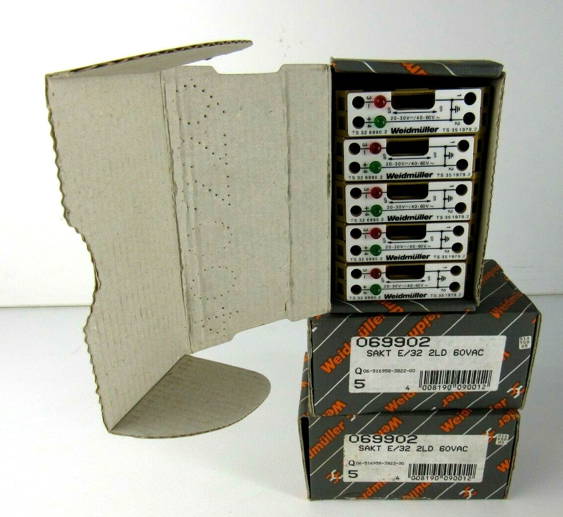 Lot of 15x New weidmuller 069902 Sakt E/32 2GL 60VAC Current Test Terminal