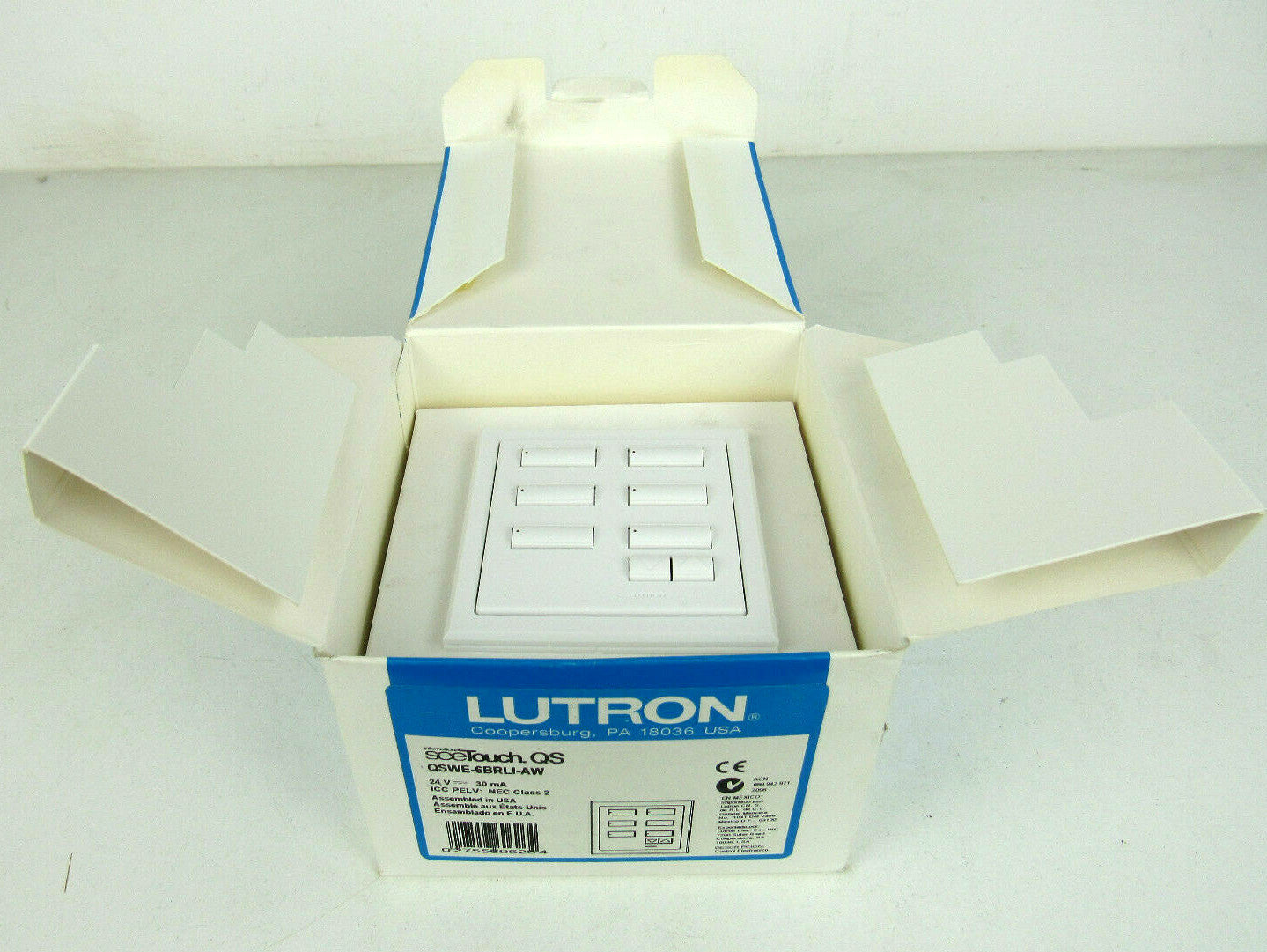 Lutron QSWE-6BRLI-AW wallstation seetouch qs New