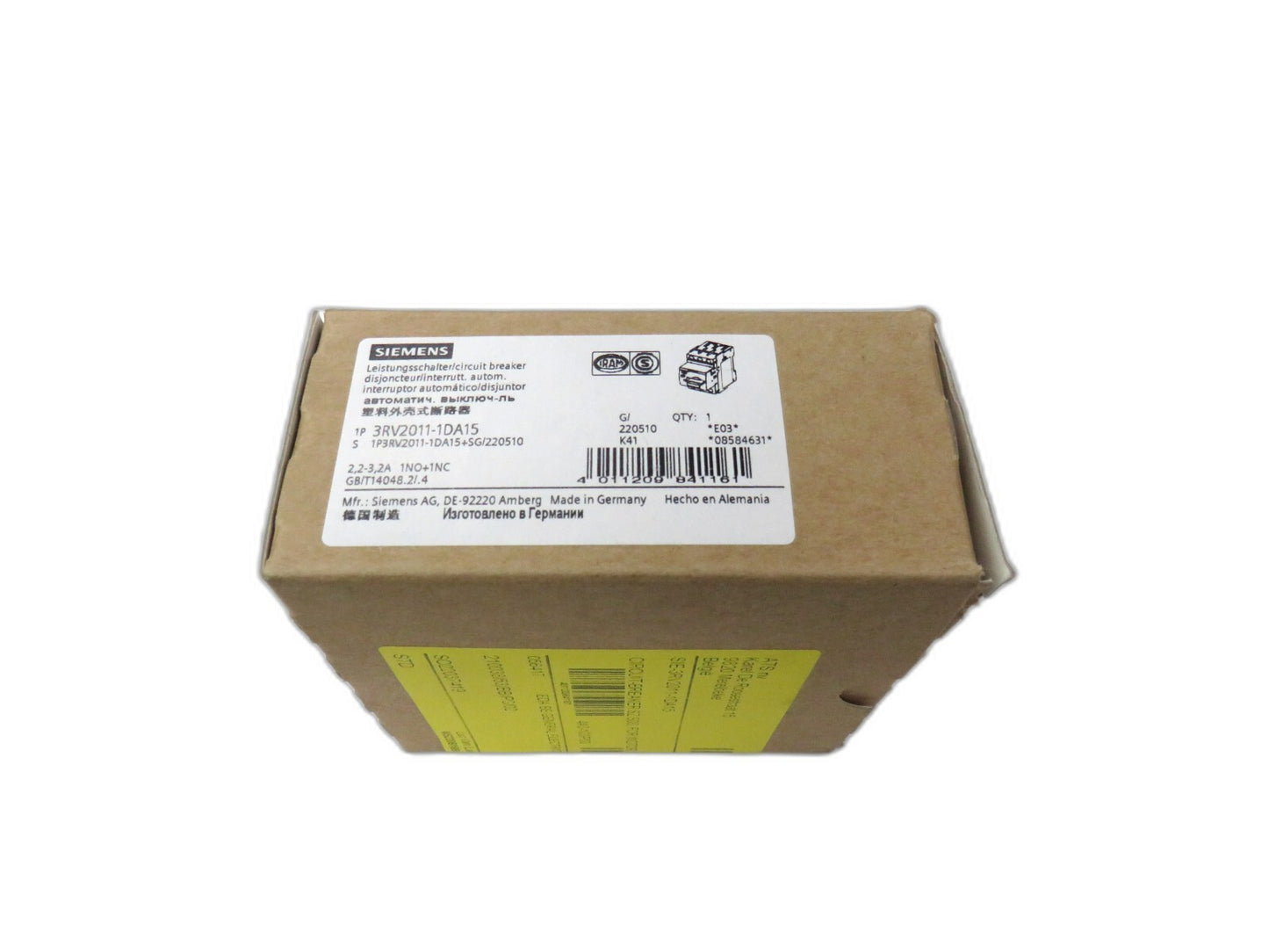 SIEMENS 3RV2011-1DA15 Siemens circuit breaker New