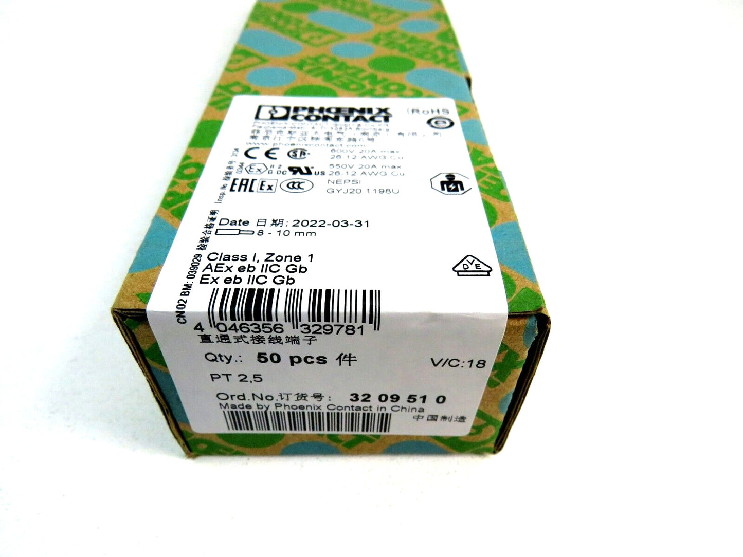 PHOENIX CONTACT 3209510 PT 2.5 CONTACT BLOCKS Lot of 50 New