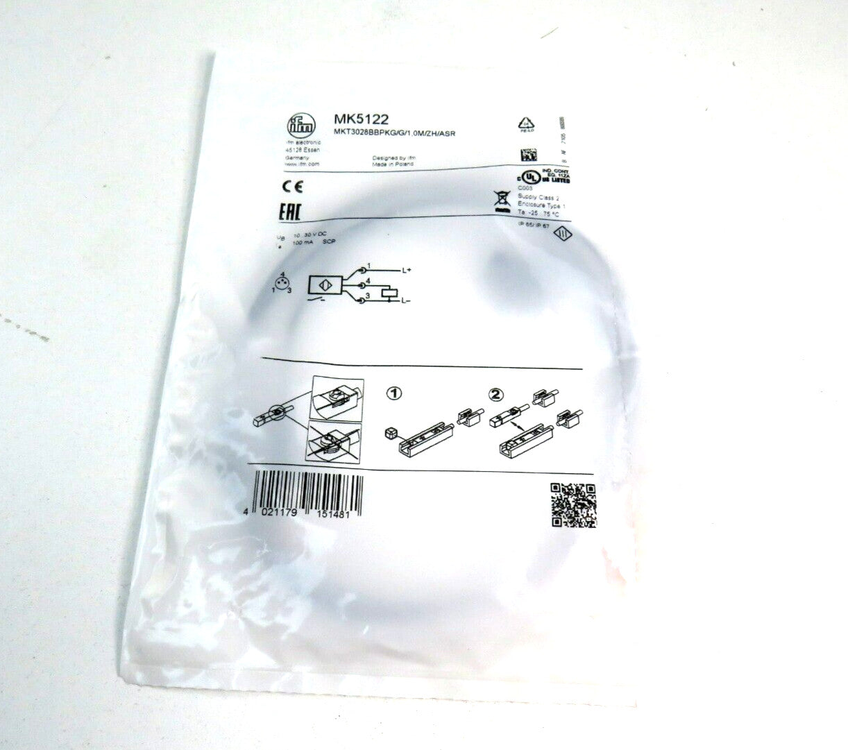 IFM MK5122 POSITION SENSOR T-SLOT CYLINDER PNP OUTPUT New