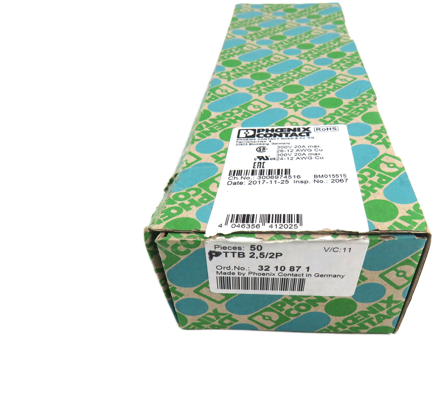 PHOENIX CONTACT 3210871 PTTB 2,5/2P Lot of 48 New