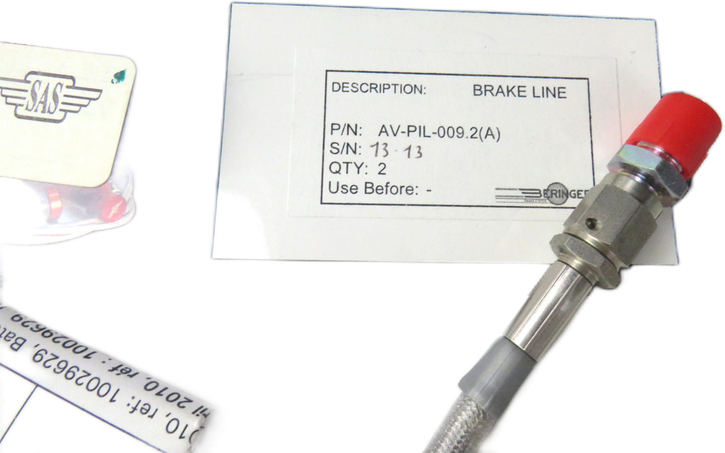 BERINGER BRAKE LINE AV-PIL-009,2 PAIR Lot of 2 New