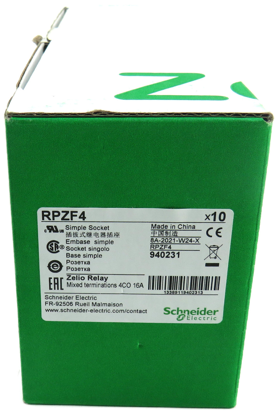 SCHNEIDER RPZF4 Socket Relay 16A Lot of 10 New