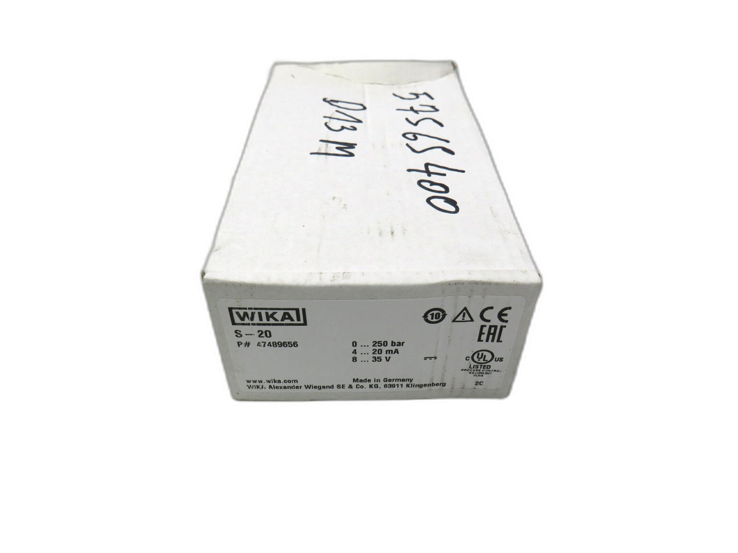 WIKA S-20 47489656 PRESSURE SENSOR TRANSMITTER New