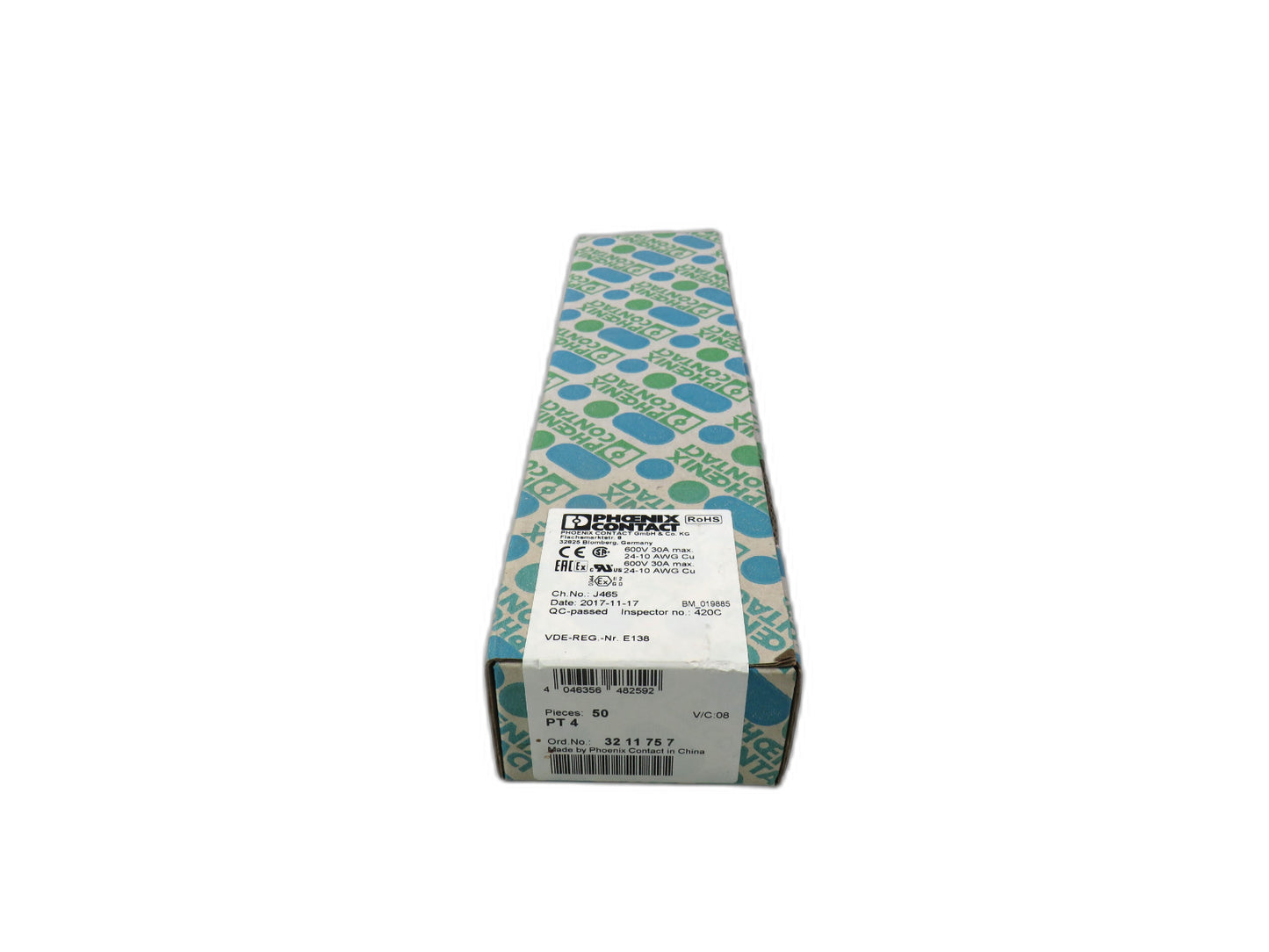 PHOENIX CONTACT 3211757 PT 4 , TERMINAL BLOCK Lot of 50 New