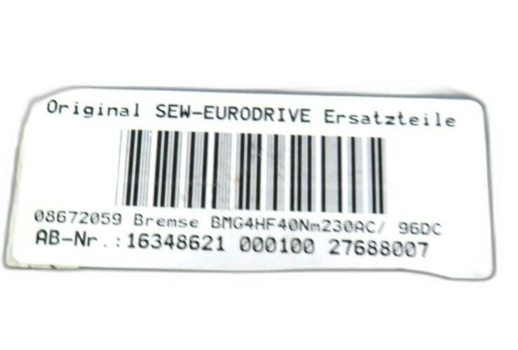 SEW EURODRIVE BMG4 BMG4HF04Nm230AC/96DC BMG4HF40Nm230AC Electric Brake 08672059