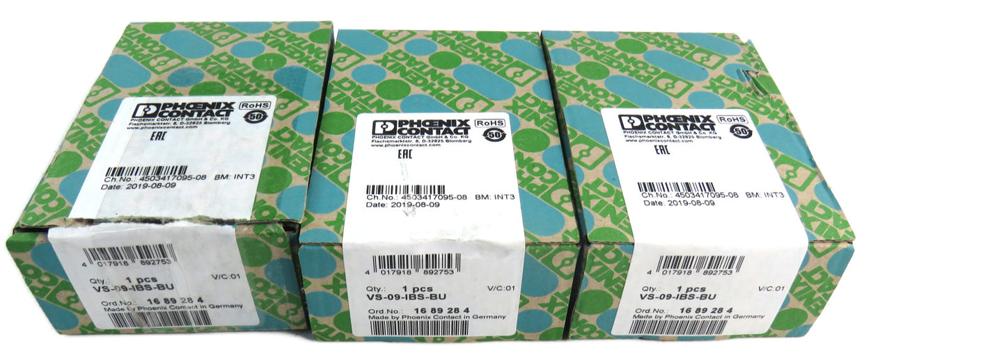 PHOENIX CONTACT 1689284 VS-09-IBS-BU Lot of 3 New