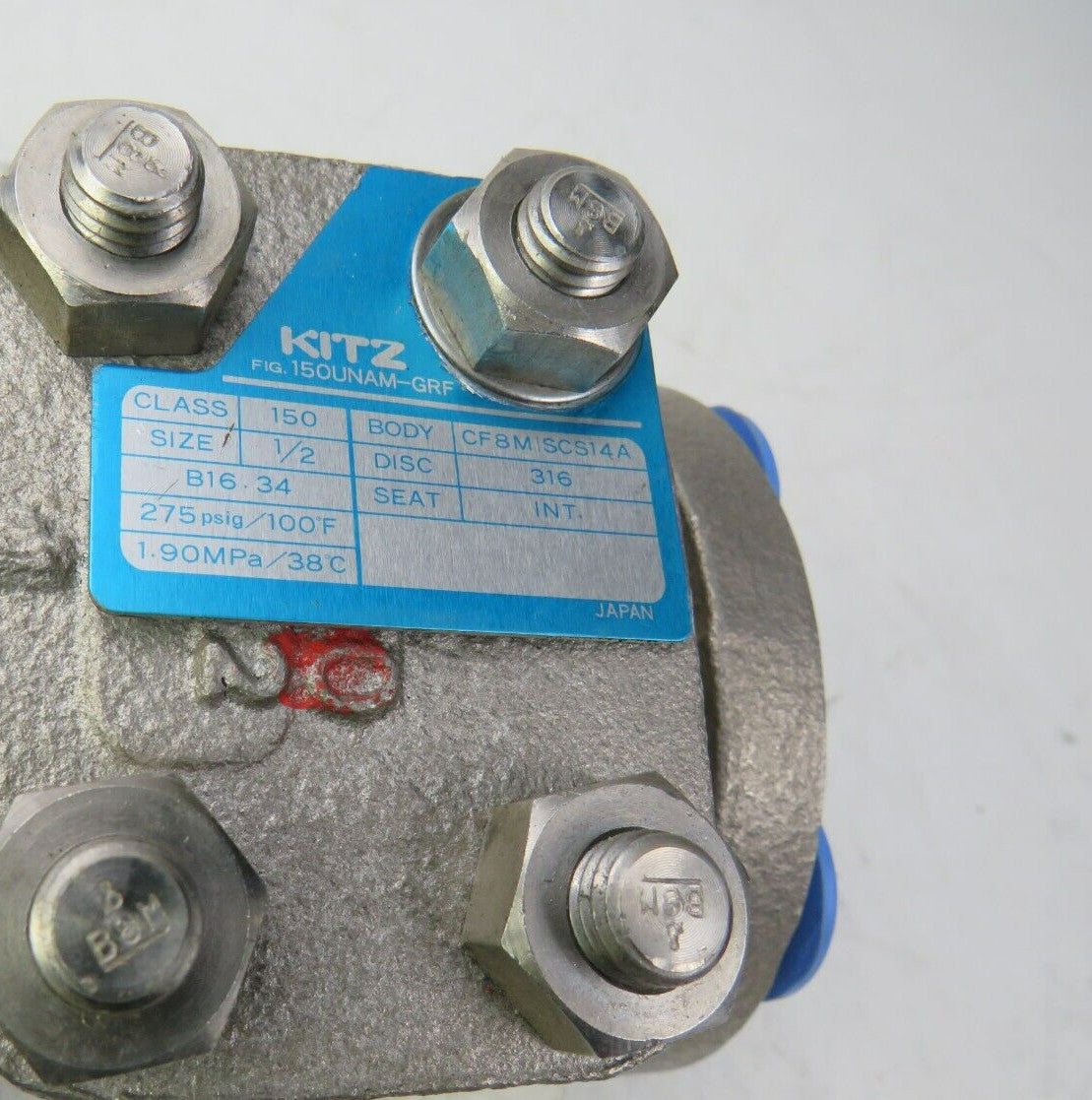 KITZ 150UNAM-GRF 275 PSIG 150 1/2" CF8M SCS14A PUR035608 150 UNAM-GRF New