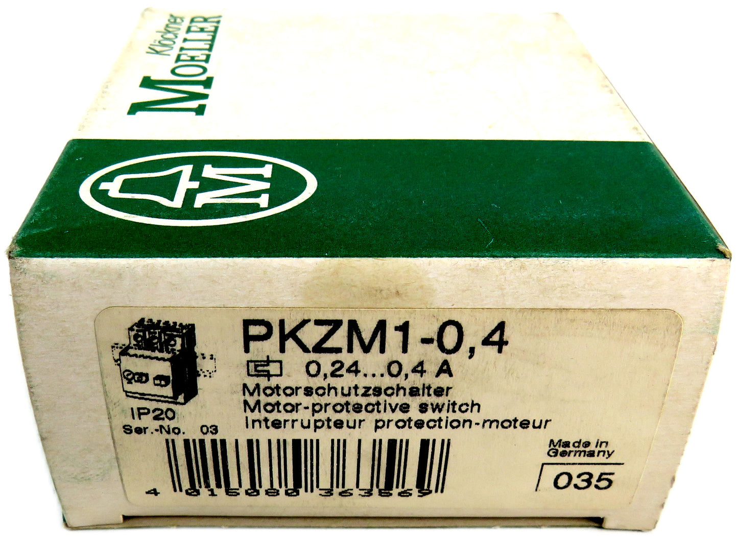 Moeller EATON pkzm1-0,4 Motor Protective Switch New