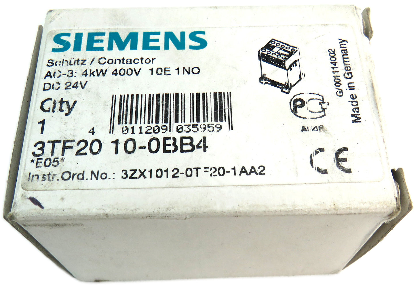 SIEMENS 3TF20 10-0BB4 Contactor New