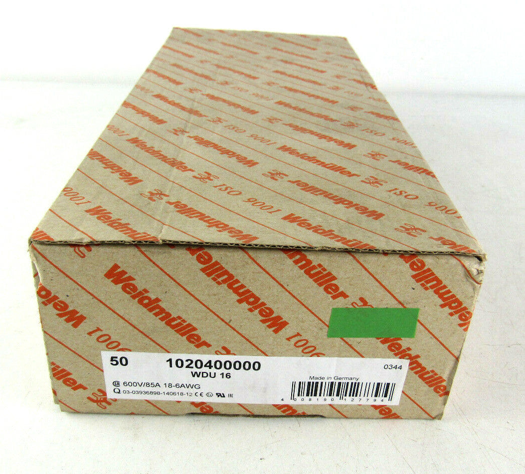 LOT OF 50 NEW WEIDMULLER WDU-16 TERMINAL BLOCKS 1020400000 WDU16