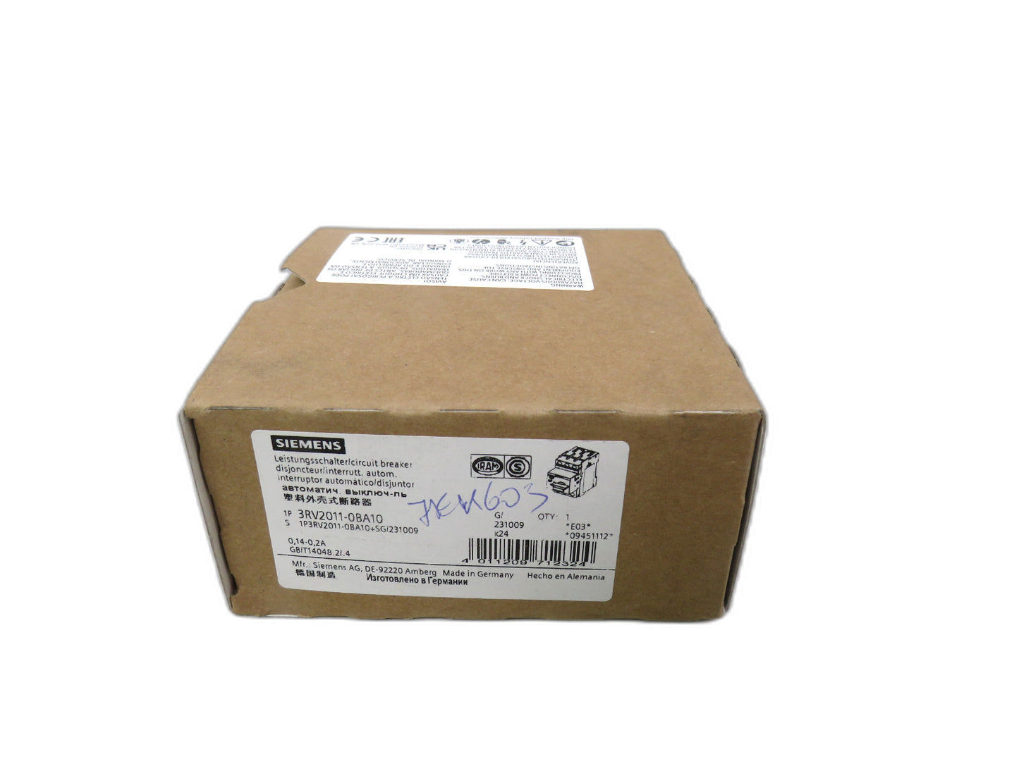 SIEMENS 3RV2011-0BA10 New