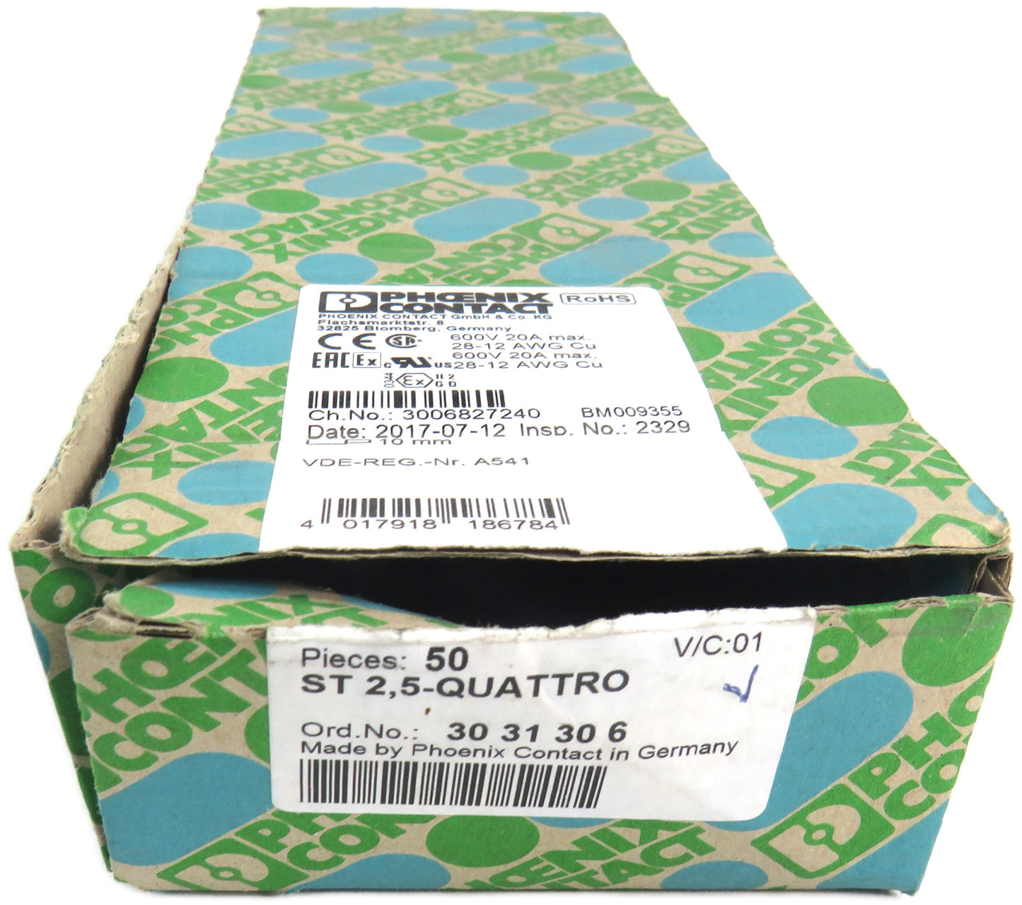 PHOENIX CONTACT 3031306 ST 2,5-QUATTRO Lot of 20 New