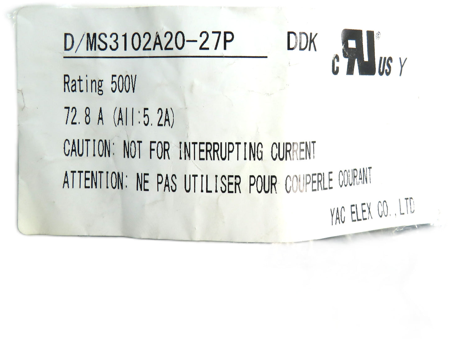 amphenol MS3102A20-27P D/MS3102A20-27P CONNECTOR New