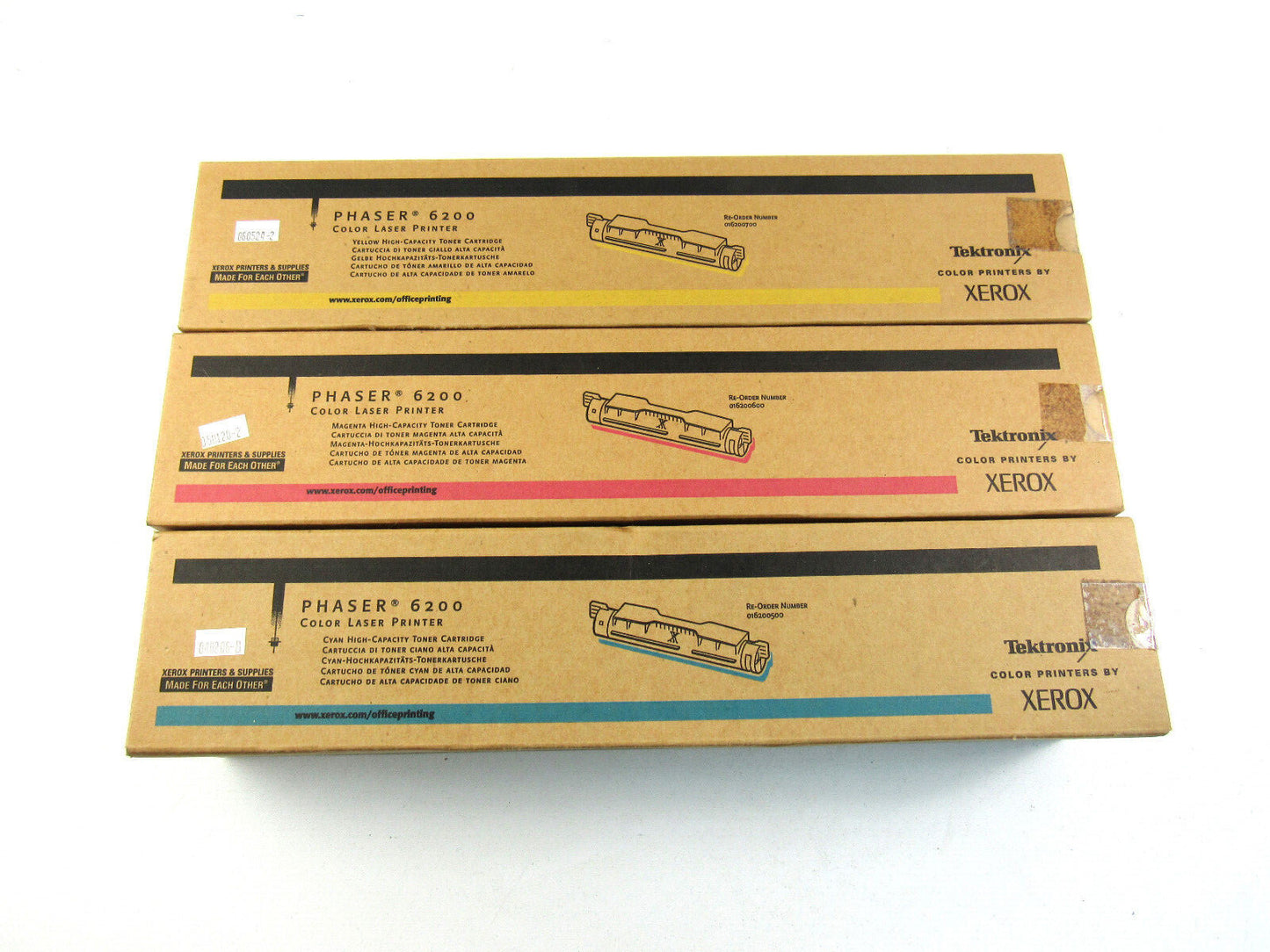 XEROX 016200500 016200600 016200700 CYAN MAGENTA YELLOW TONER Lot of 3 New