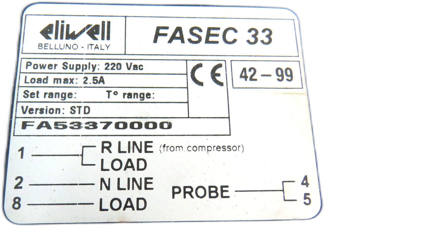 ELIWELL FASEC 33 FA53370000 FASEC33 New