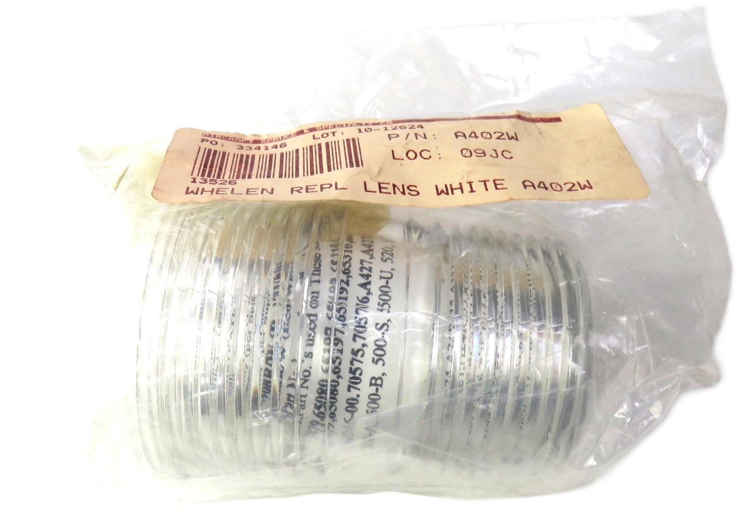 WHELEN A402W LENS WHITE New
