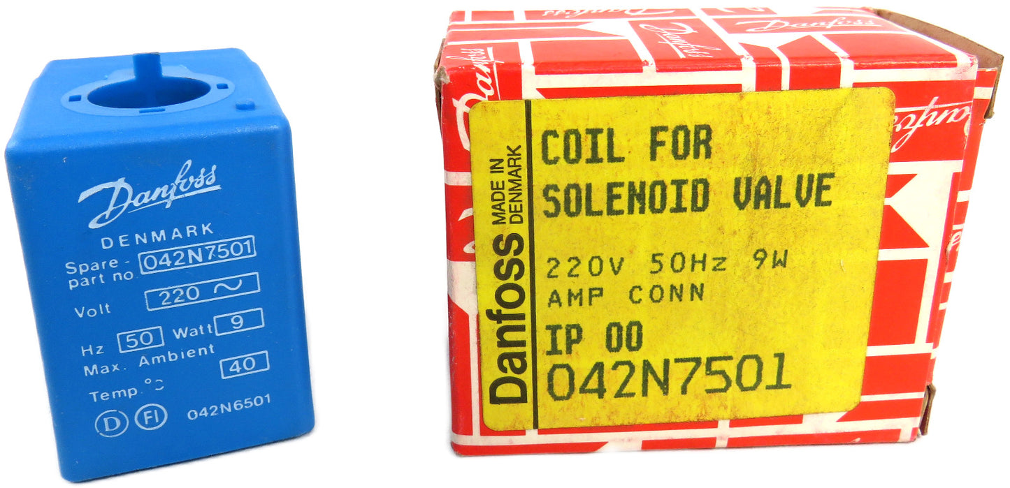 Danfoss 042N7501 Solenoid Coil Danfoss 230vac 50hz 9w Ac/15w Dc Ip65, New