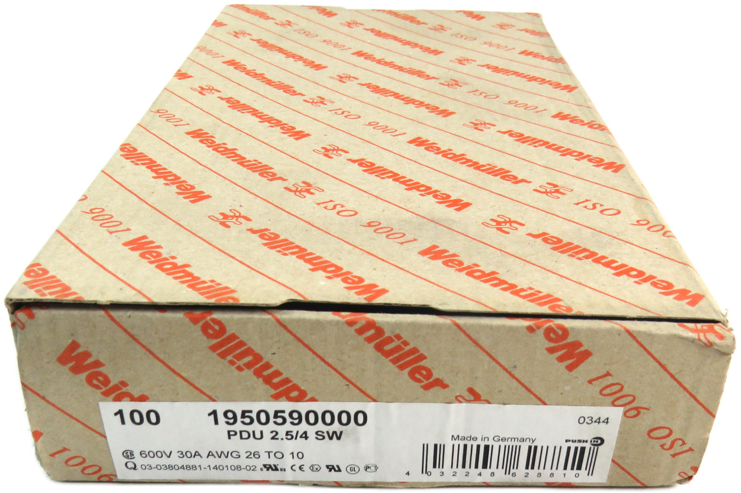 WEIDMULLER 1950590000 PDU 2.5/4 SW Lot of 100 New