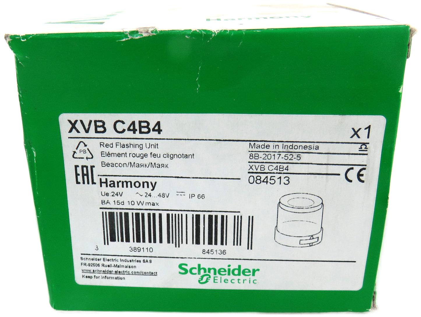 SCHNEIDER ELECTRIC XVB C4B4 XVBC4B4 RED FLASHING UNIT New