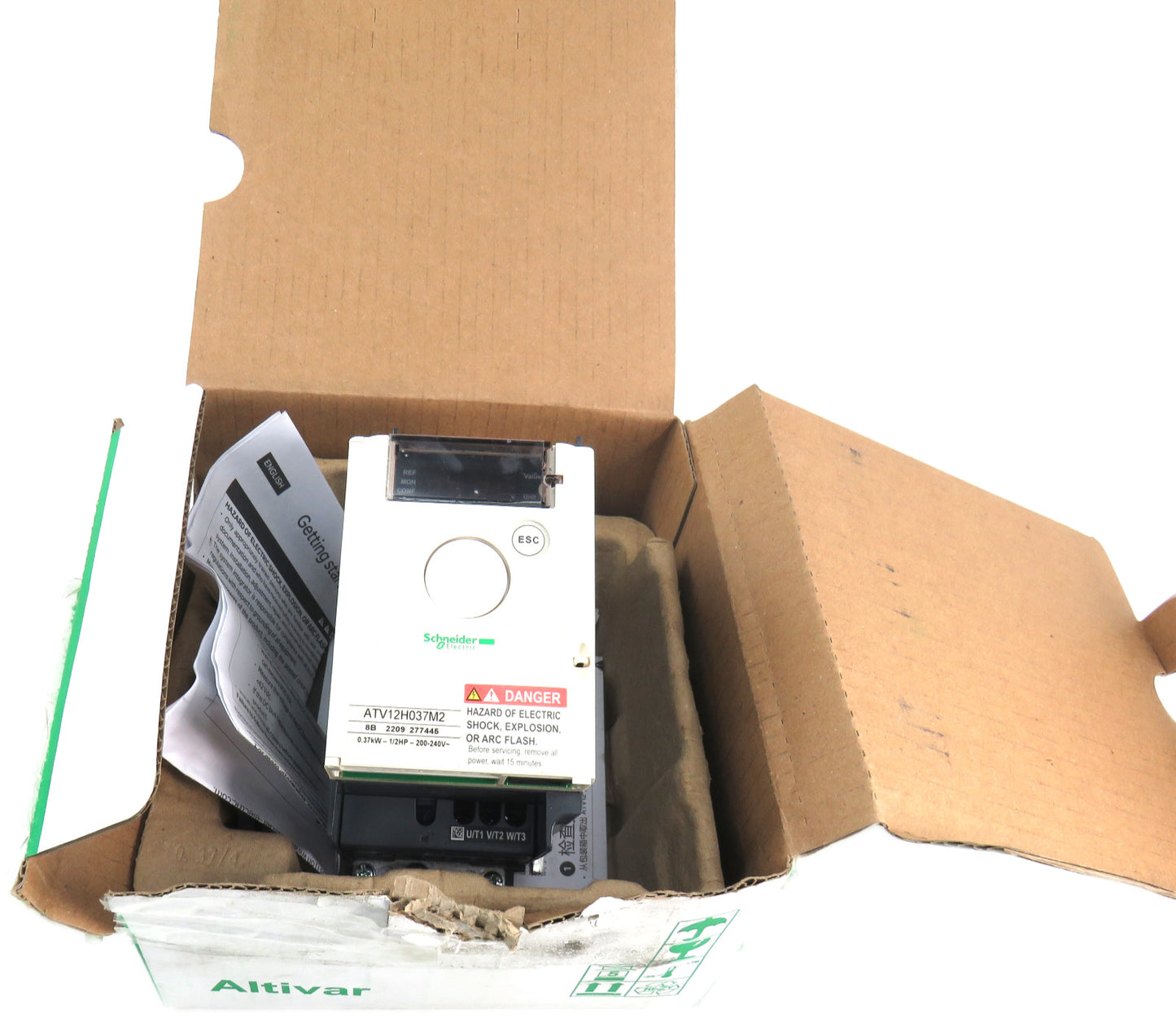 SCHNEIDER ATV12H037M2 Variable Frequency Drive, 1/2 HP, 230VAC, Altivar    New