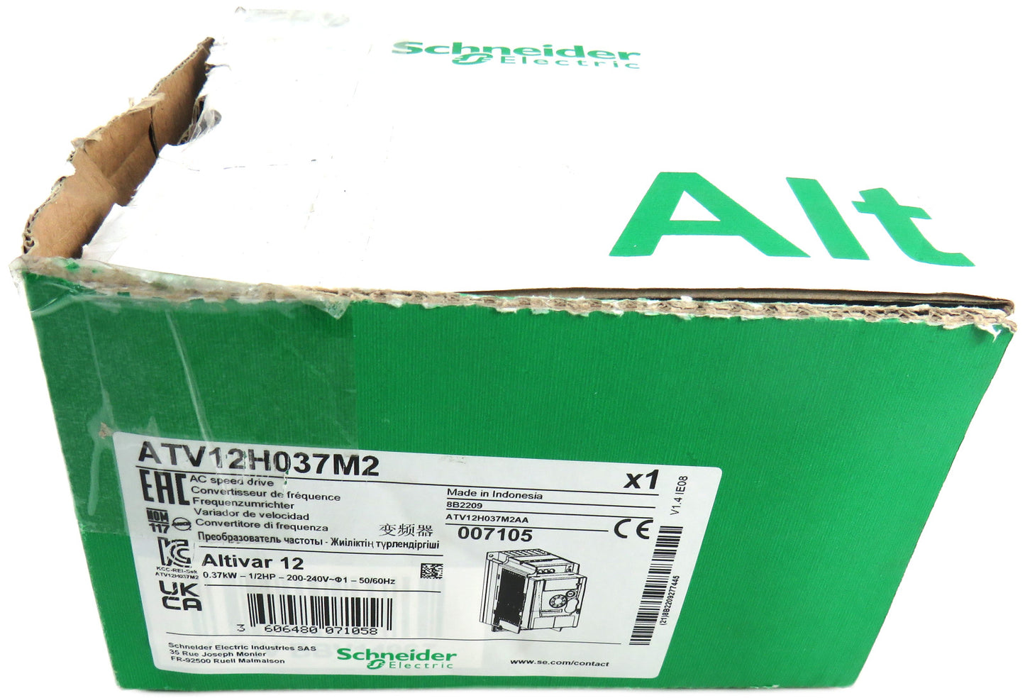 SCHNEIDER ATV12H037M2 Variable Frequency Drive, 1/2 HP, 230VAC, Altivar    New