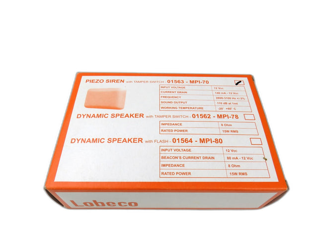LOBECO 01563-MPI-70 PIEZO SIREN WITH TAMPER SWITCH    New