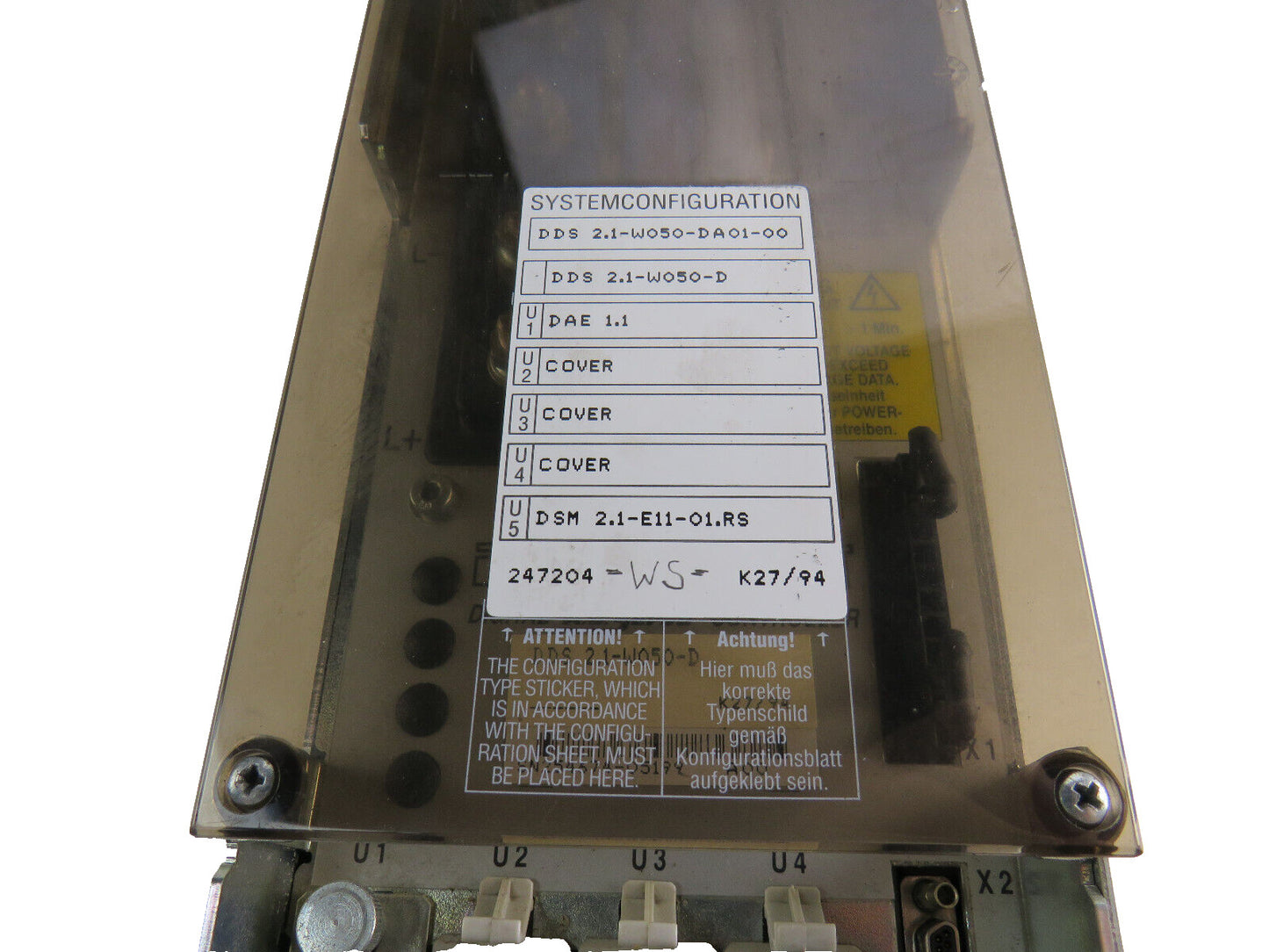 REXROTH INDRAMAT DDS 2.1-W050-D DAE 1,1 DIGITAL AC SERVO CONTROLLER
