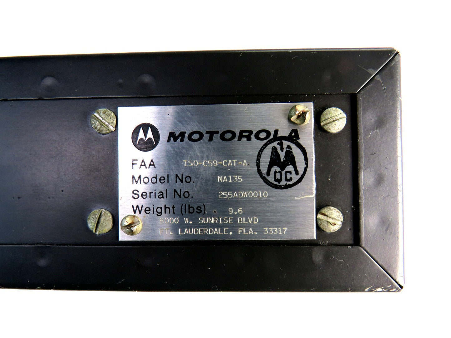 MOTOROLA  SELCAL NA135  AIRCRAFT VHF UNIT    New