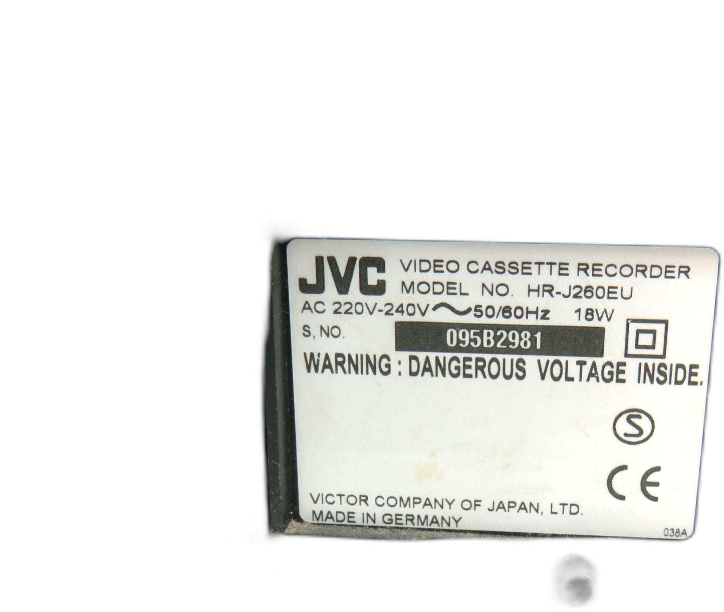 JVC  HR-J260EU HR-J260 W REMOTE CONTROL