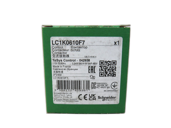 Schneider  LC1K0610F7 contactor    New