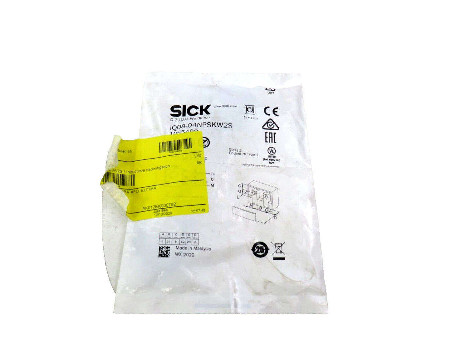 SICK IQ08-04NPSKW2S 1055498    New