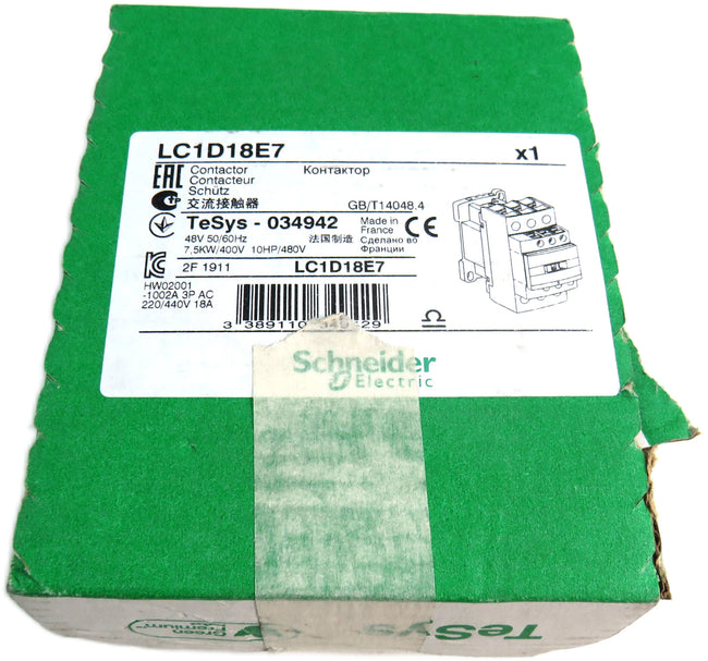 SCHNEIDER ELECTRIC LC1D18E7 Contactor Schutz TeSys 034942    New