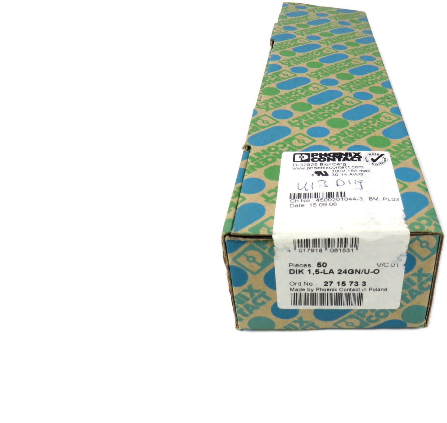 PHOENIX CONTACT  2715733 DIK 1,5-LA 24GN/U-O green LED   Lot of 50 New