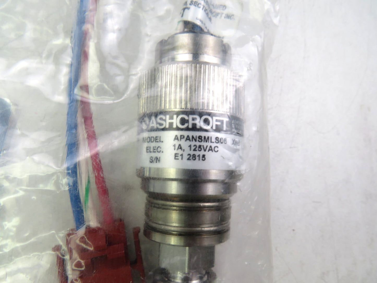 Ashcroft  APANSMLS06 X6 1011-099-01 ASSY-CA PRESSURE SWITCH     New