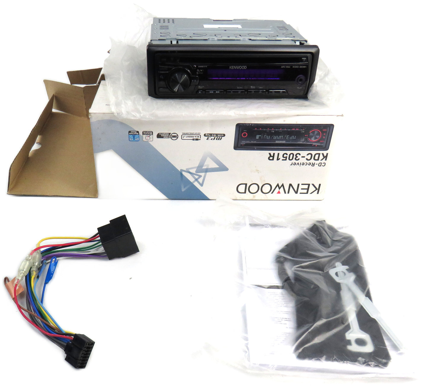 KENWOOD  KDC-3051R KDC 3051 STEREO CD PLAYER HEAD UNIT AUX INPUT     New